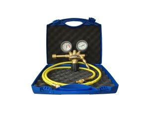 Coffret détendeur azote + flexibles 55 bar 1/4 + vanne arrêt